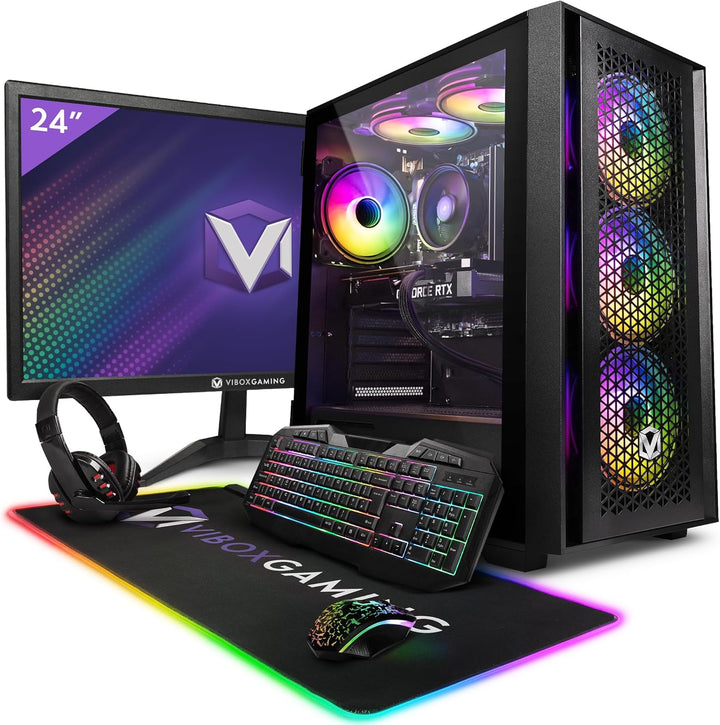 Vibox V-8 Gaming PC Set Komplett • Monitor 23 Zoll • AMD Ryzen 5 5500 4,2GHz • Nvidia RTX 3050 6GB •