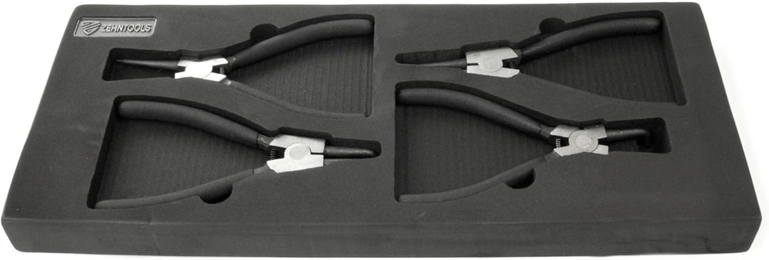 Zehn Tools Sicherungsringzangen-Set in Schaumstoff-Werkzeugkasten, 4-teilig