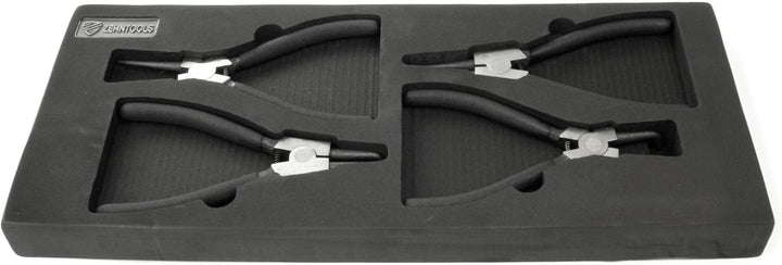 Zehn Tools Sicherungsringzangen-Set in Schaumstoff-Werkzeugkasten, 4-teilig