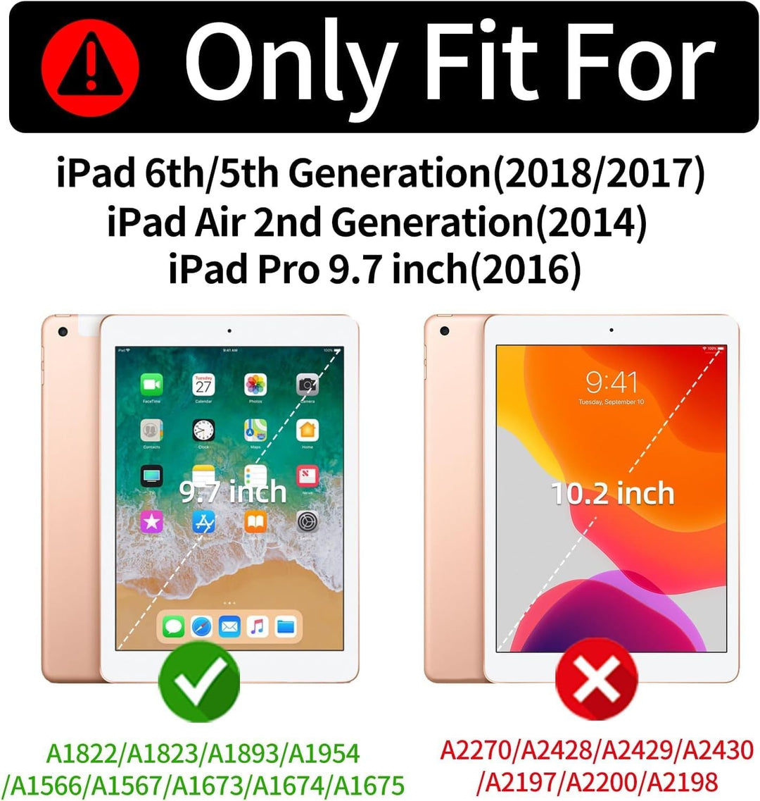 ROISKIN Hülle für iPad 6/5 Generation 9.7 Zoll: Robuste und Strapazierfähige Hülle für Air 2/ Pro 9.
