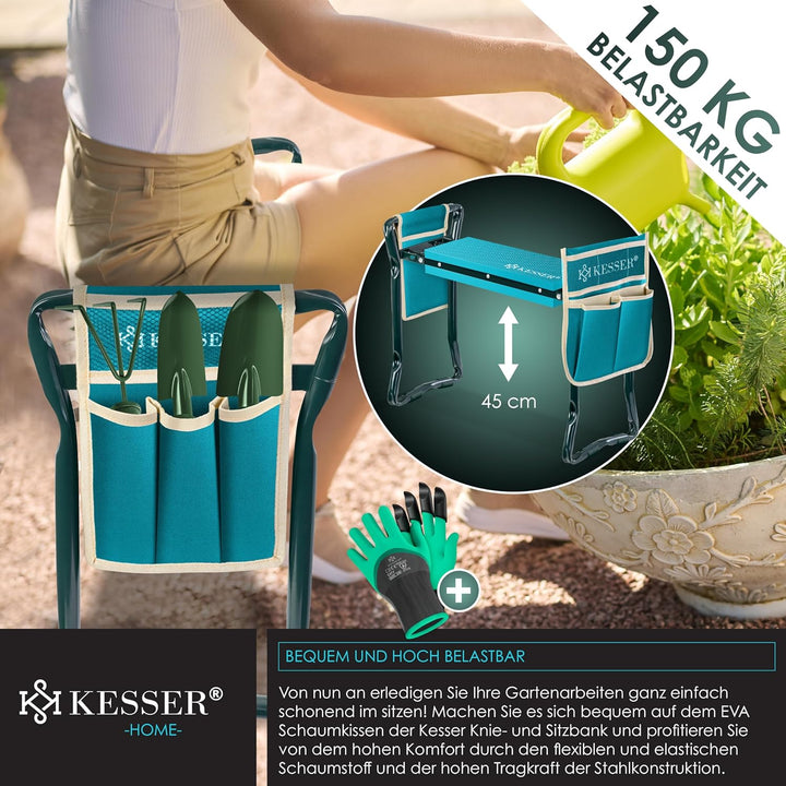 KESSER® 2 in 1 XXL Kniebank für Gartenarbeit Gepolstert Sitzunterlage Eva-Schaumkissen Gartenhocker