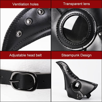 Pest Ärzte Maske Lange Nase Vogelschnabel Steampunk Maske Halloween Maske Gothic Retro Leder Vogelma