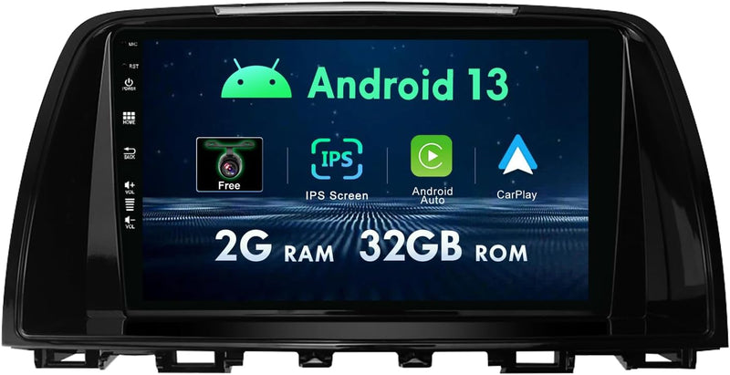 9 Zoll Android 12 Autoradio Für Mazda 6 GJ Atenza 2012-2017-[2G+32G]-Kostenlose Rückfahrkamera- Unte