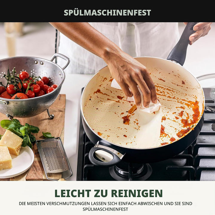 GreenPan Rio Gesunde Keramische Antihaft-Schmorpfanne 30 cm/4,8 Liter mit Deckel, PFAS-frei, Stay-Co