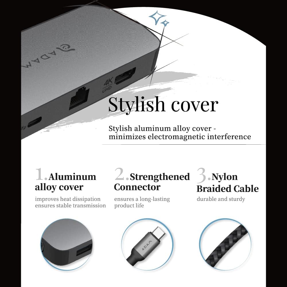 ADAM elements CASA Hub X VGA 10-in-1 | Apple MacBook & USB-C Notebooks | grau | AAPADHUBXGY