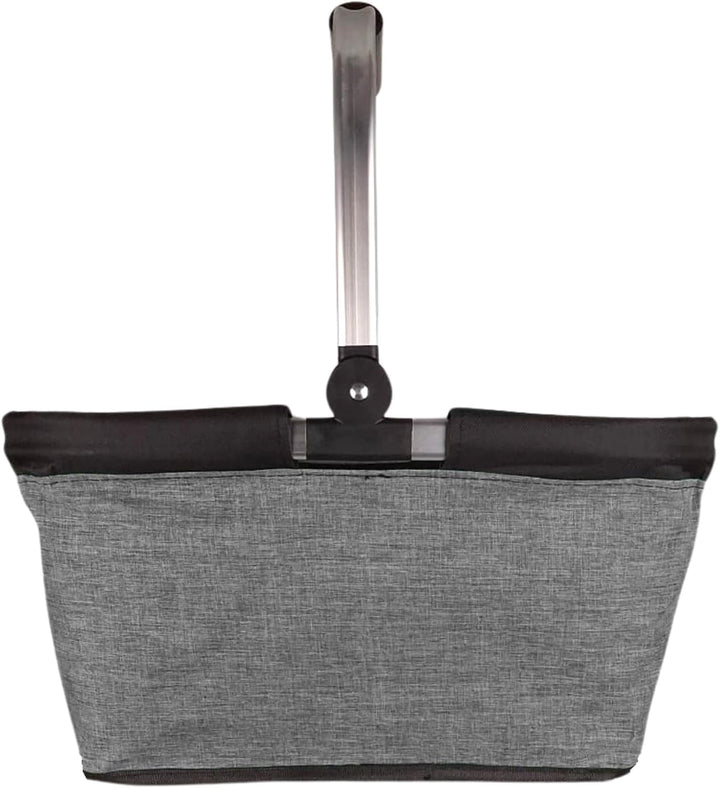 Einkaufskorb faltbar, 20L Tragekorb mit Alurahmen faltbar, Geschenk Einkaufstasche Mama, grau, Grau