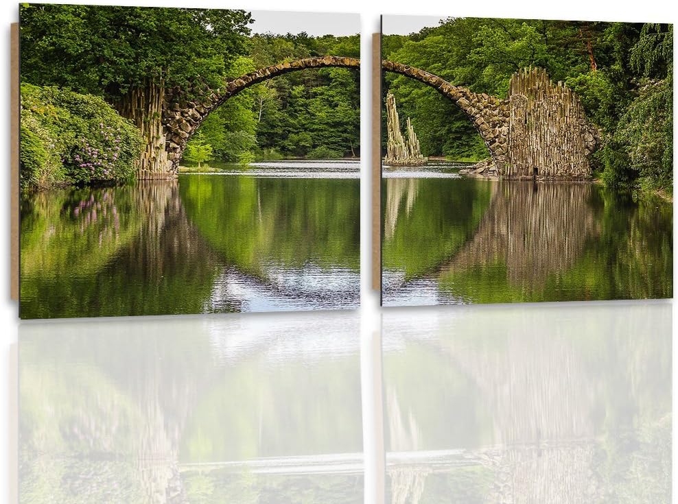 Feeby. Wandbilder - 2 Teile - 200x100 cm - quadratische Form Bilder Kunstdrucke Deko Panel SEE, NATU