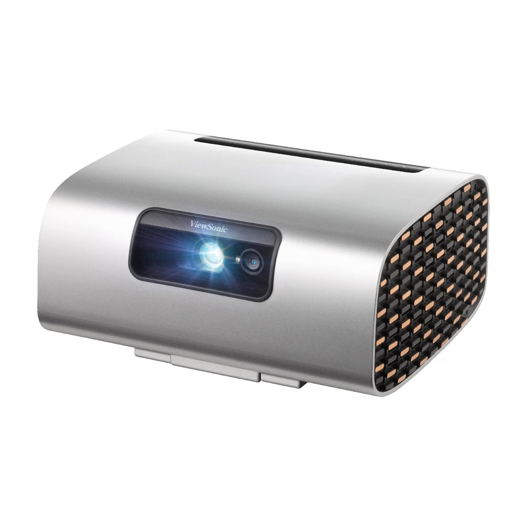 ViewSonic M10 Tragbarer RGB Laser Smart Projektor mit Harman Kardon Lautsprecher, Silber, M10