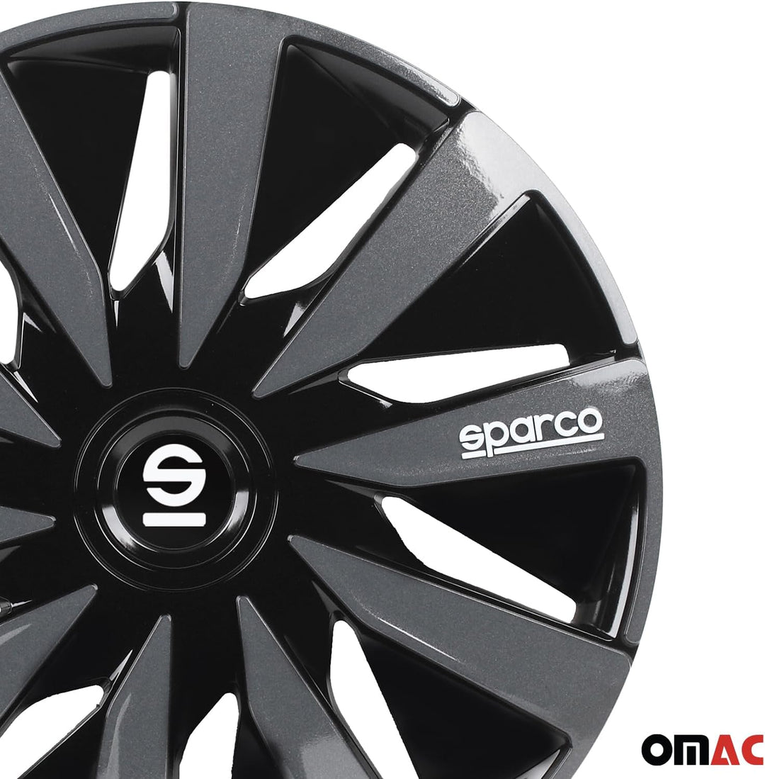 Sparco SPC1591BKGR wheel covers Lazio 15-inch black/grey Single, Single