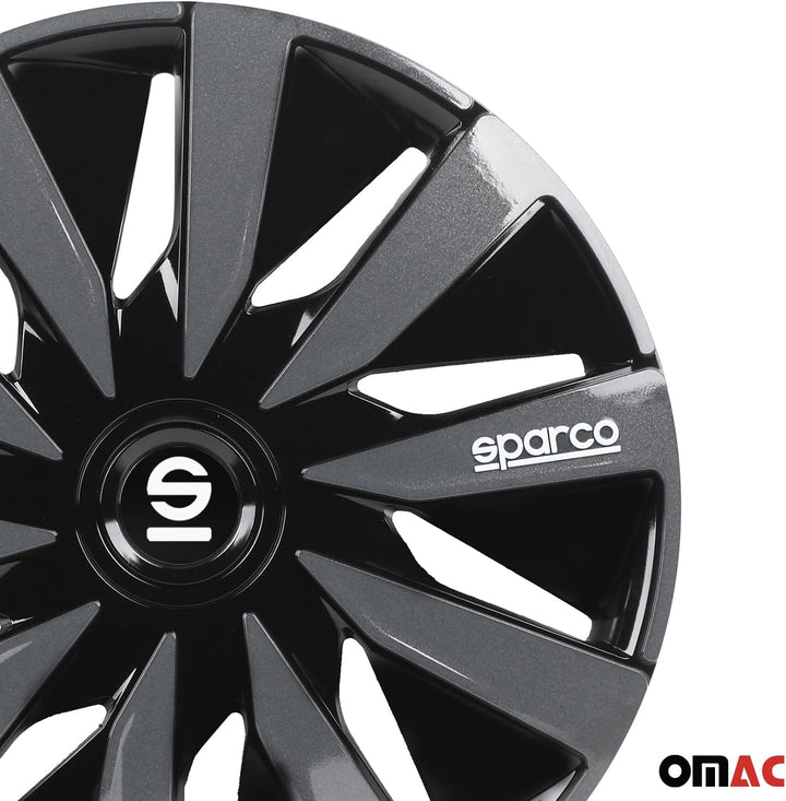 Sparco SPC1591BKGR wheel covers Lazio 15-inch black/grey Single, Single