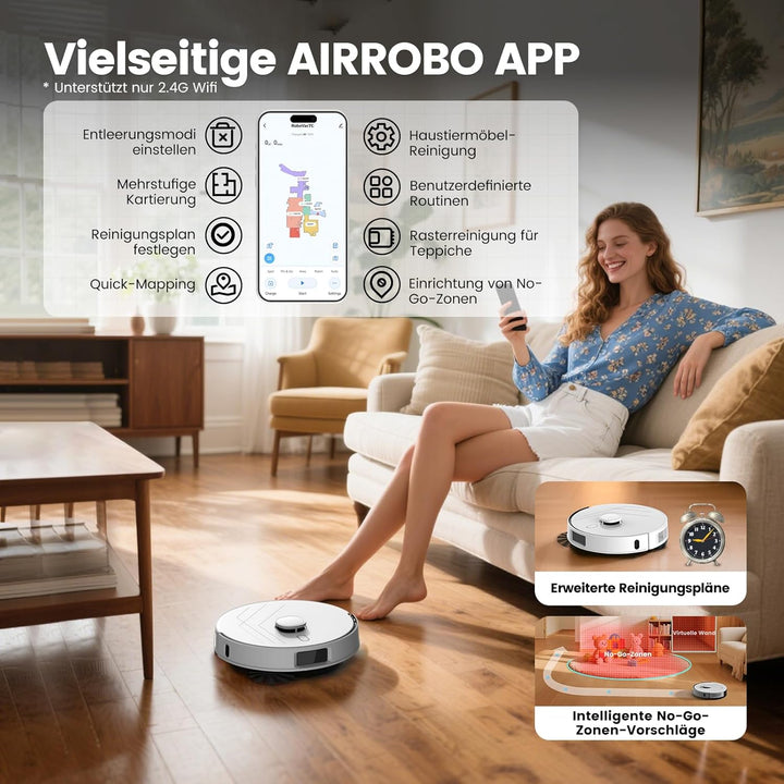 T30+ Saugroboter mit Wischfunktion, Staubsauger Roboter mit Absaugstation 3.5L, 12000Pa Saugkraft, R