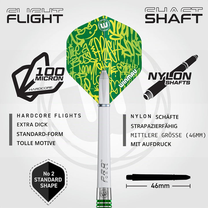 WINMAU Advance 500 Series Dartpfeile mit Stahlspitze 24 g grün, 24 g grün