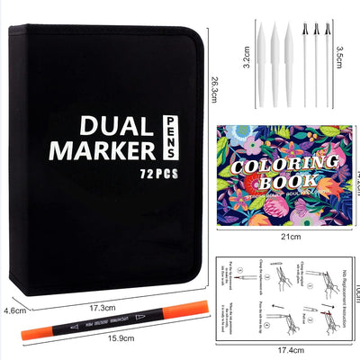 Laconile 72 Filzstifte Set für Malbücher für Erwachsene, Dual Brush Pens Färbemarker für Kinder Kall