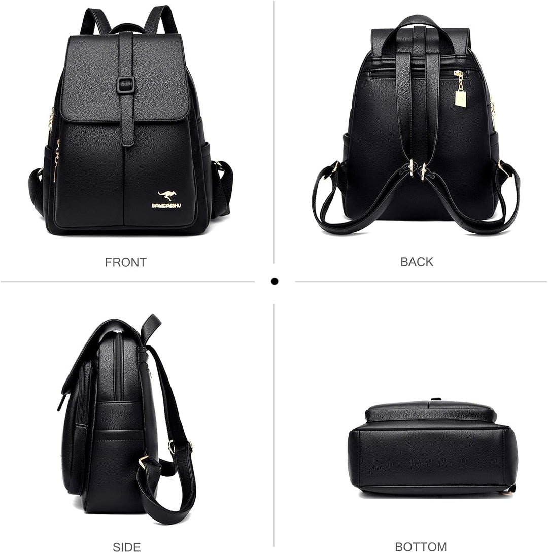 NICOLE & DORIS Rucksack Damen Klein Handtasche Rucksack Anti Diebstahl Wasserdichter Rucksäcke PU Le