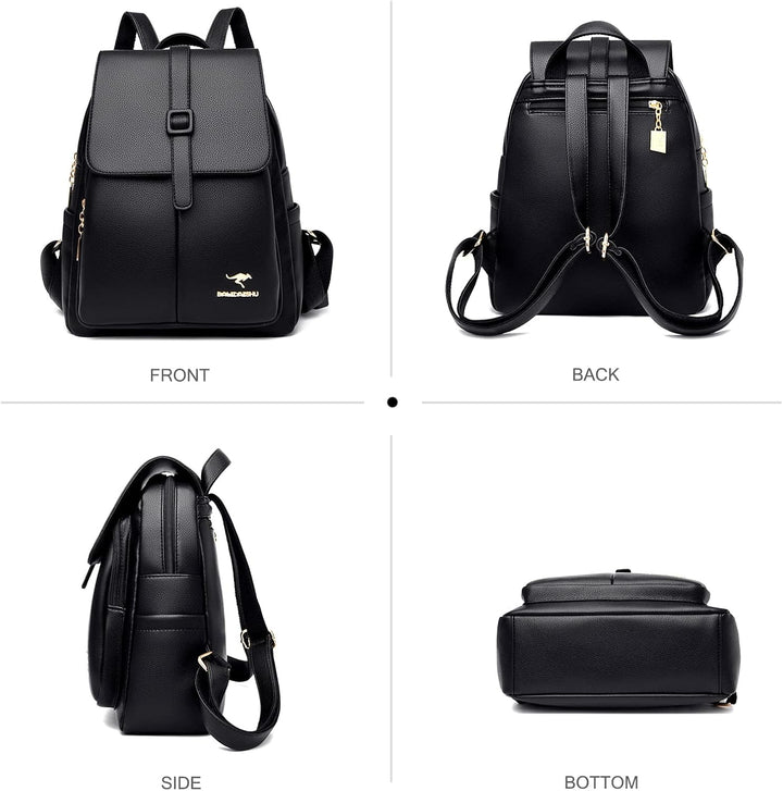 NICOLE & DORIS Rucksack Damen Klein Handtasche Rucksack Anti Diebstahl Wasserdichter Rucksäcke PU Le
