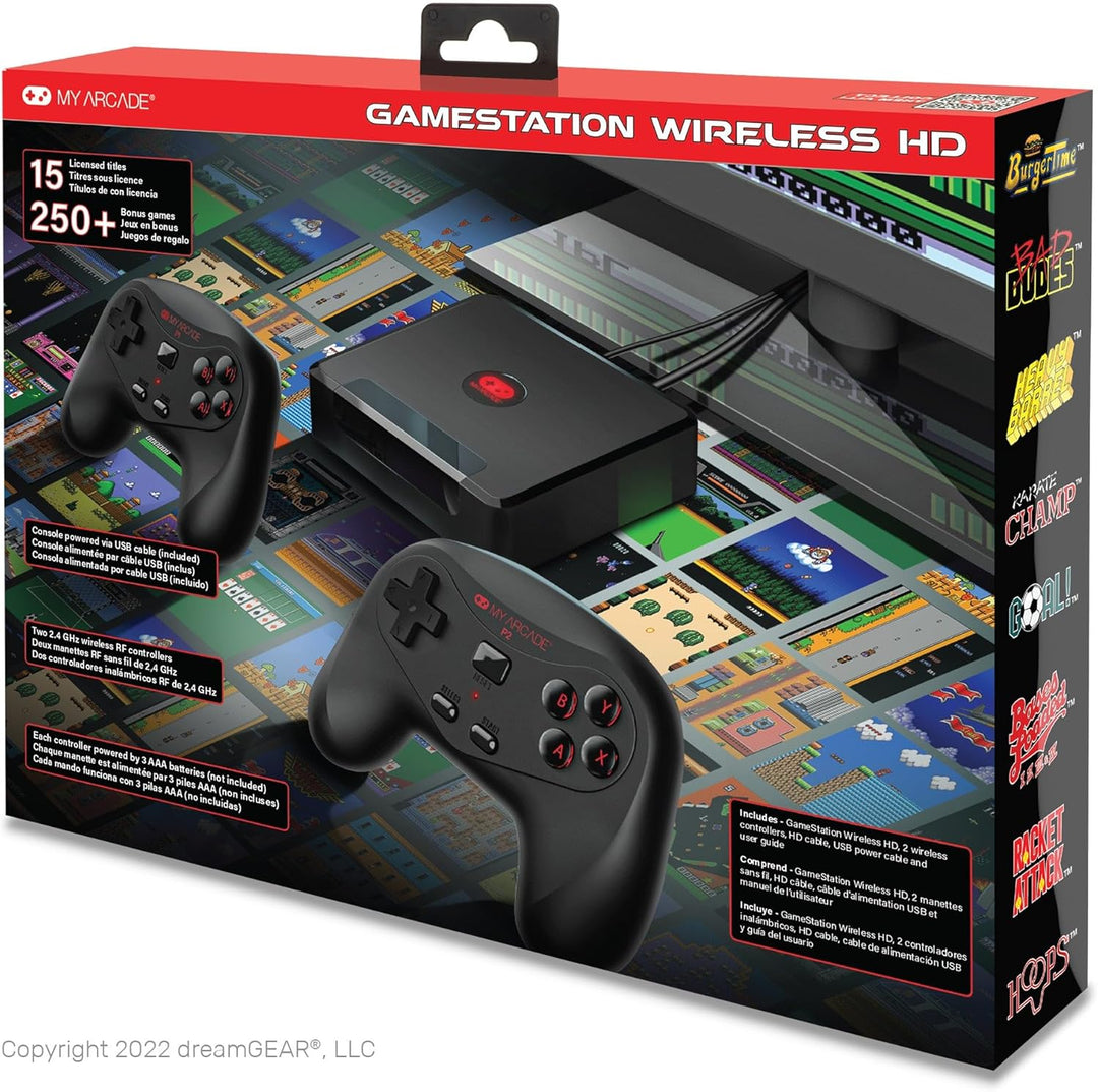 My Arcade GameStation Wireless HD - Data East Videospielkonsole mit über 250 Spielen, DGUNL-4144, Pl