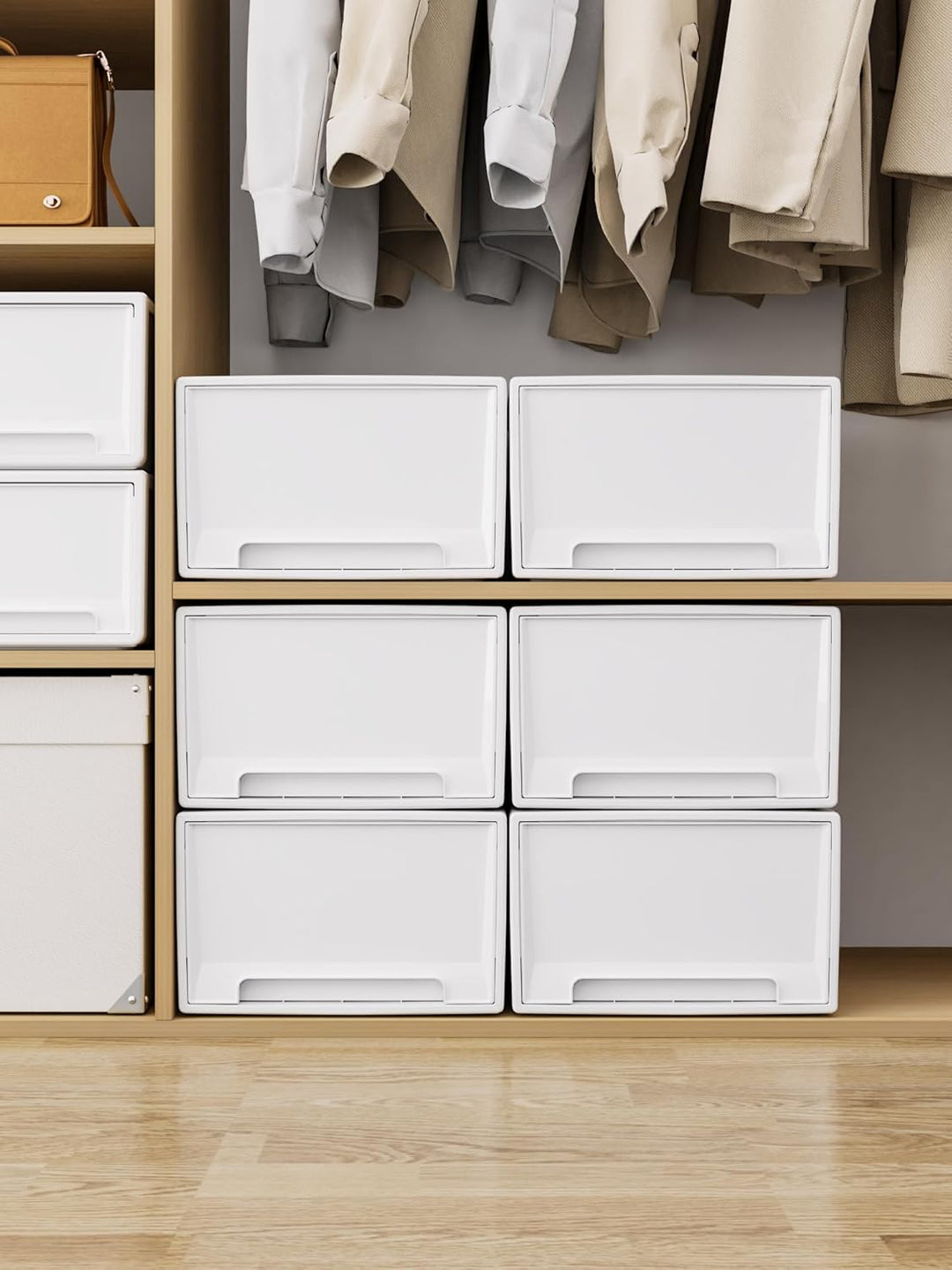 Cetomo 50L*3 Schubladenbox, Kunststoff Aufbewahrungsbox mit Schubladen, Stapelbar Schubladenschrank