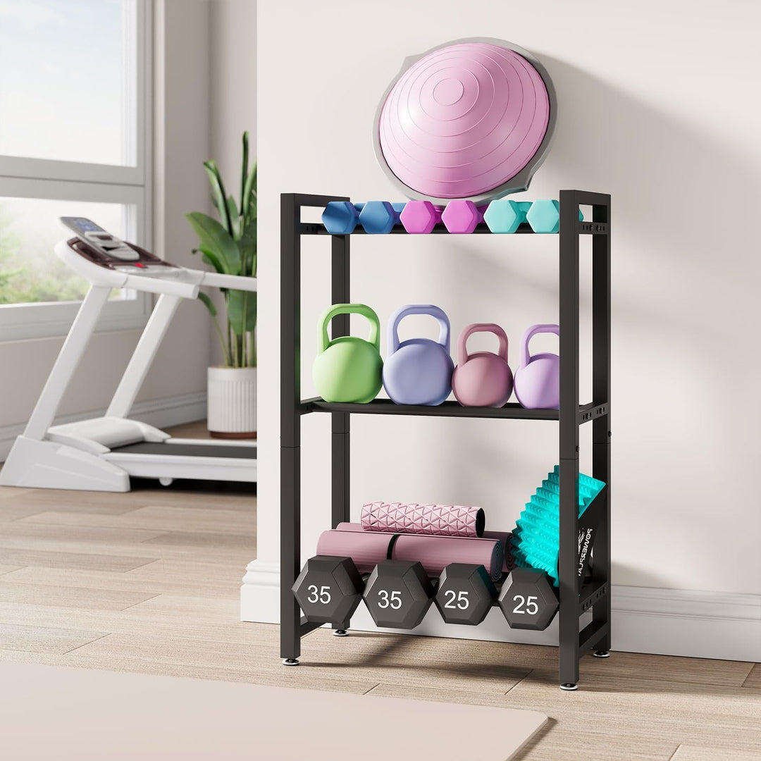 IBUYKE Hantelständer, Verstellbares Hantelgestell für Home Gym, Platzsparender Gewichtsständer 300LB