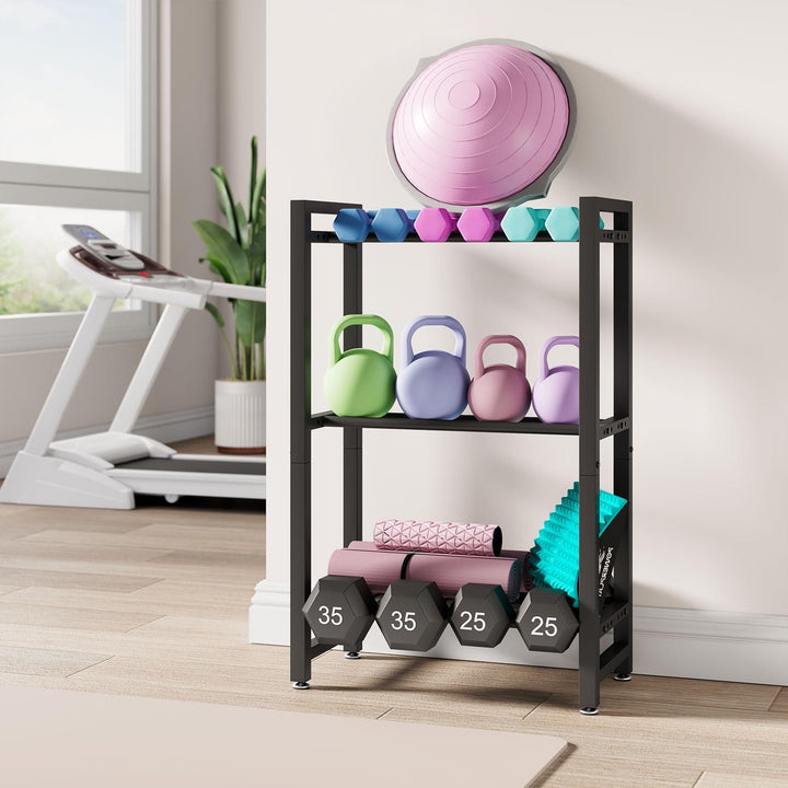 IBUYKE Hantelständer, Verstellbares Hantelgestell für Home Gym, Platzsparender Gewichtsständer 300LB