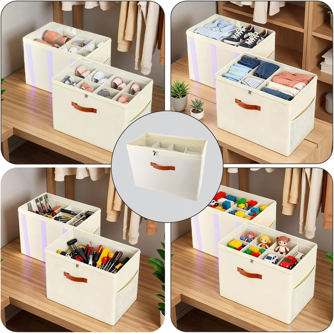 Verstellbare Schuh-Aufbewahrungsbox mit transparenter Oberseite, faltbarer Schuh-Organizer mit Trenn