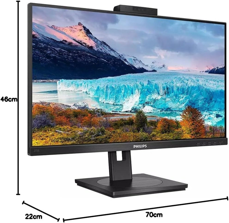 Philips 272S1MH - 27 Zoll FHD Monitor, Webcam, höhenverstellbar, FreeSync (1920x1080, 75 Hz, VGA, DV