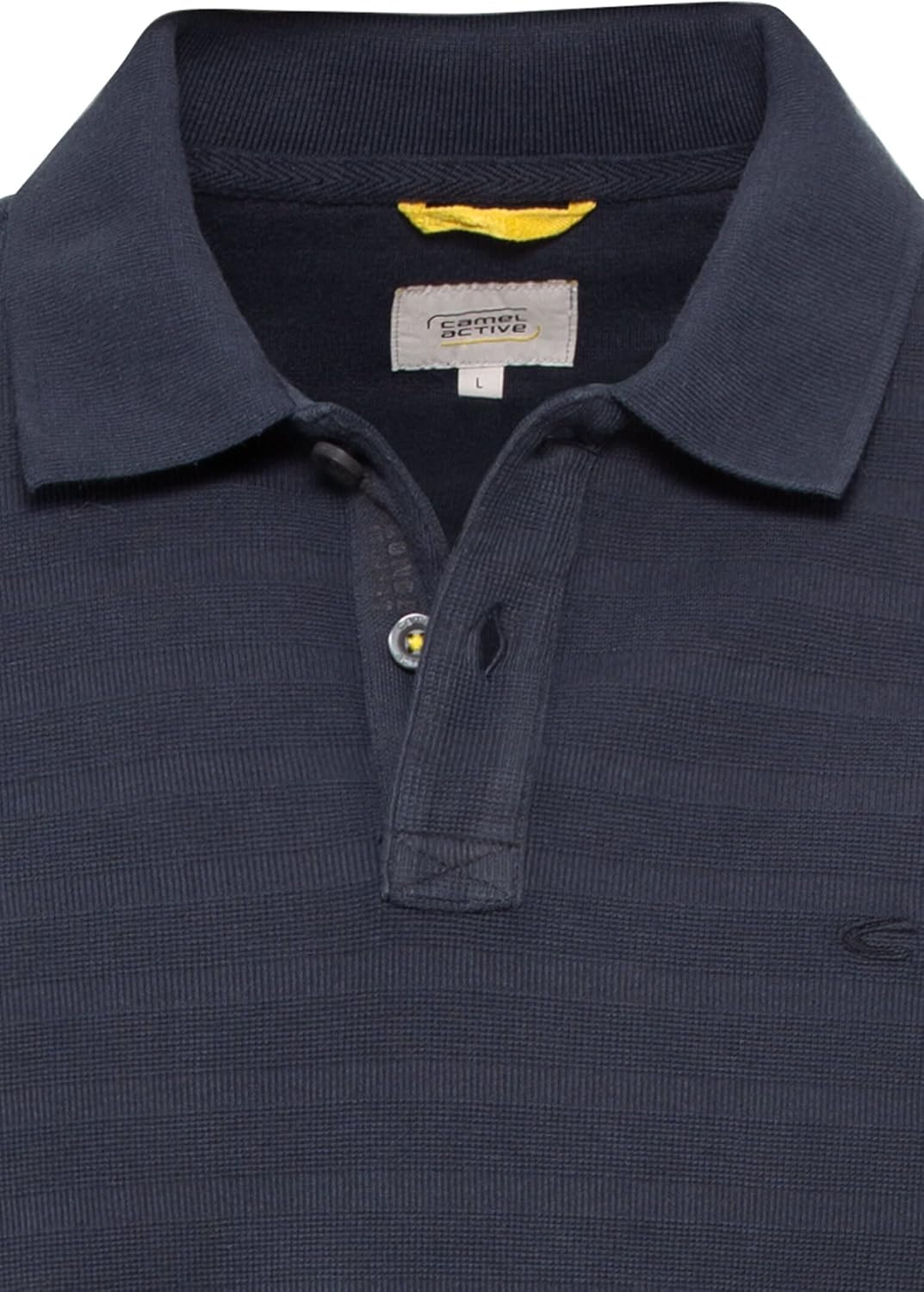 camel active Herren Kurzarm Poloshirt im tonalen Streifenmuster S Night Blue