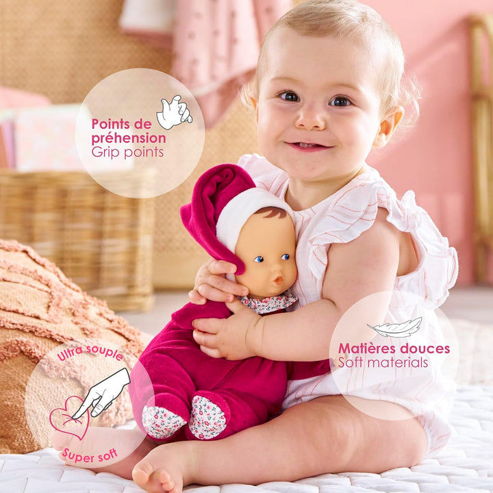 Corolle 9000020160 Mon Doudou Babipouce Röschen,extra weiche Weichkörperpuppe mit Vanilleduft, Namen