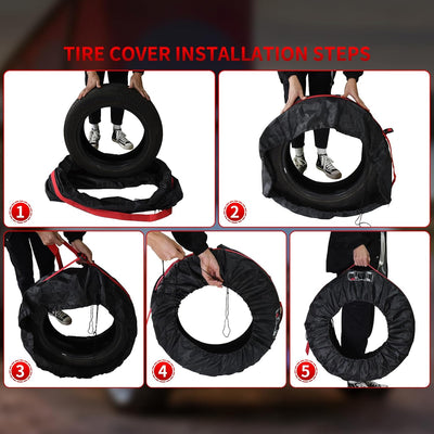 Geloo Tyre Bag Set 16-20 Inch 4 Piece Waterproof Staubdicht Car Tyre Protection Cover Clean Transpor