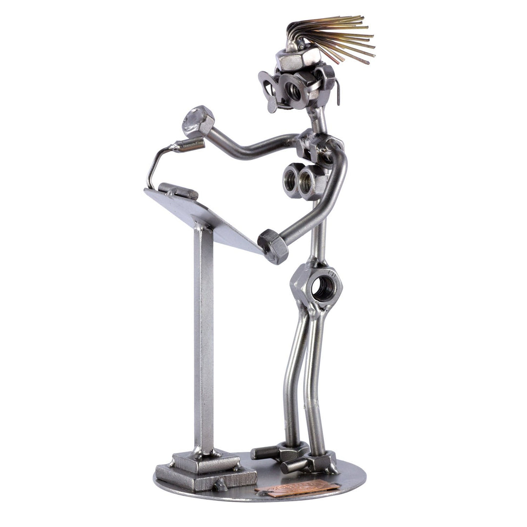 Steelman24 I Schraubenmännchen Rednerin Am Pult I Made in Germany I Handarbeit I Geschenkidee I Stah