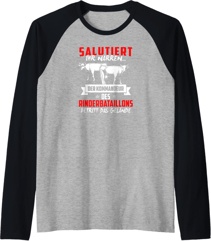 Rinder Landwirt Kuh Agrar Tiere Spruch Bauer Kommandant Raglan