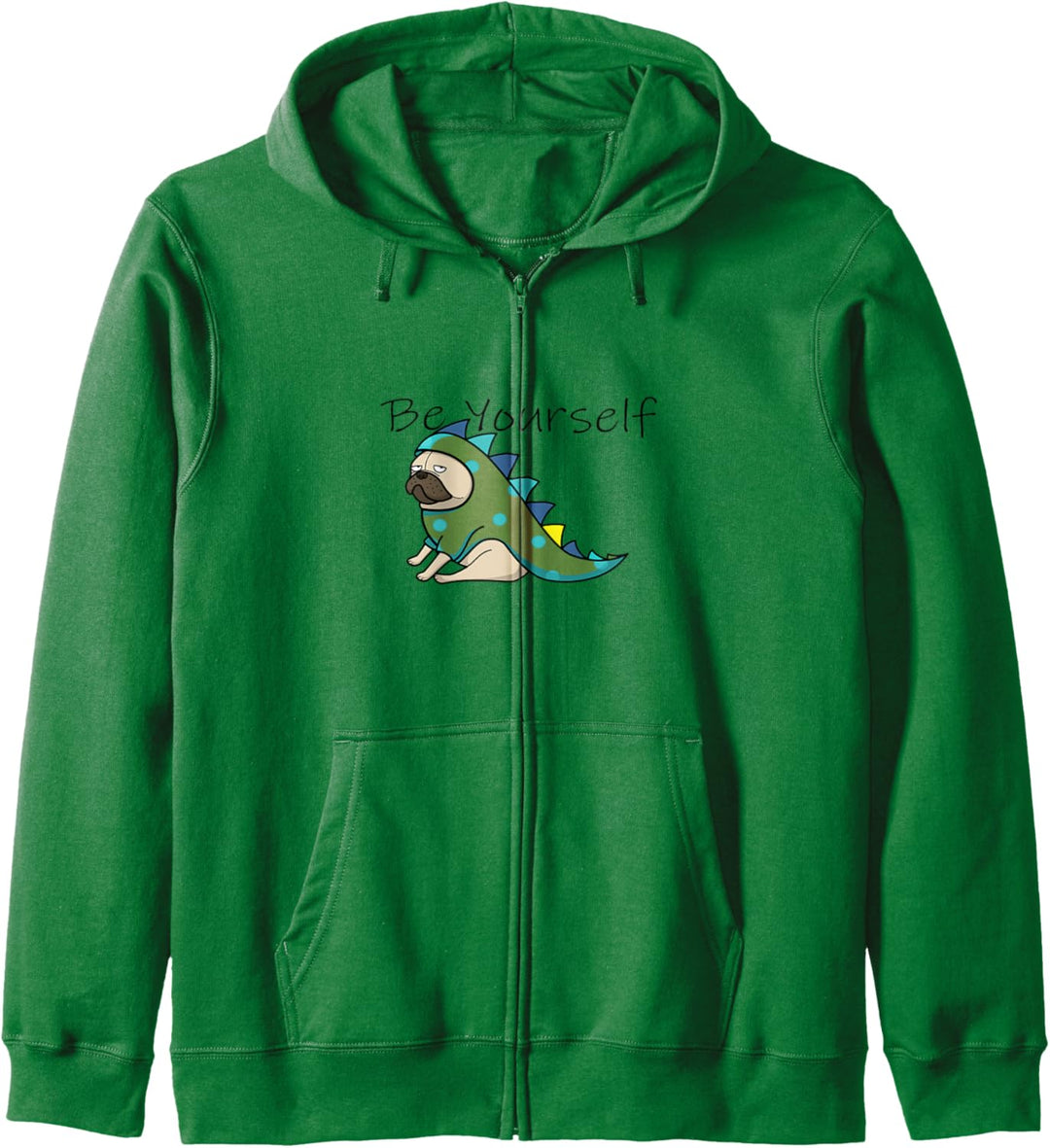 Be Yourself - Mops in Dinokostüm Kapuzenjacke
