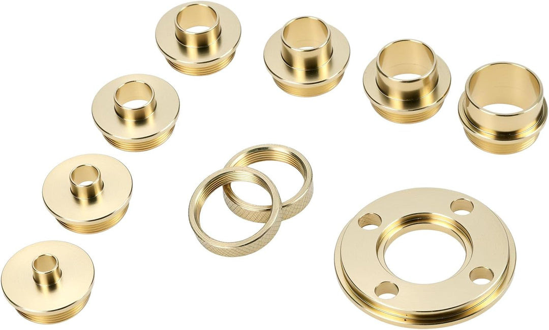QWORK® 10 Stück Template Router Guides Satz mit Kontermutteradapter, für Vielseitige Fräsarbeiten