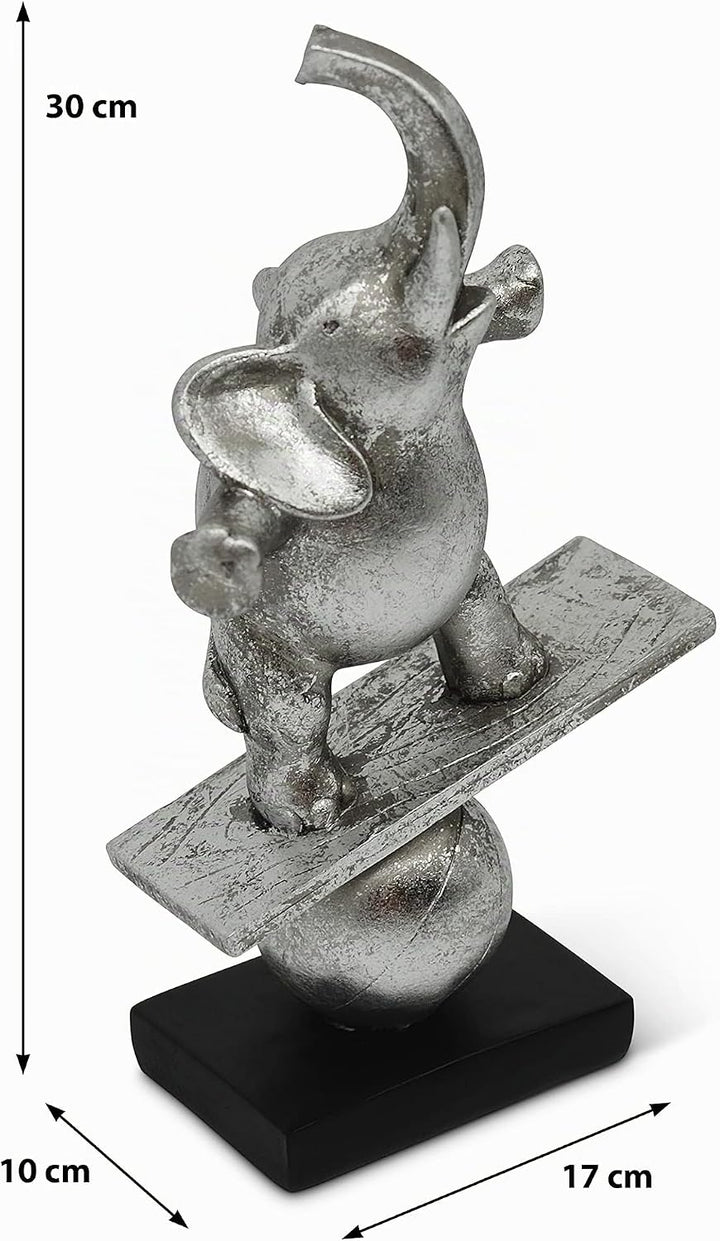 FeinKnick Skulptur “Lebenskünstler” - inspirierende &amp; Moderne Elefanten Dekoration aus Kunststein 30
