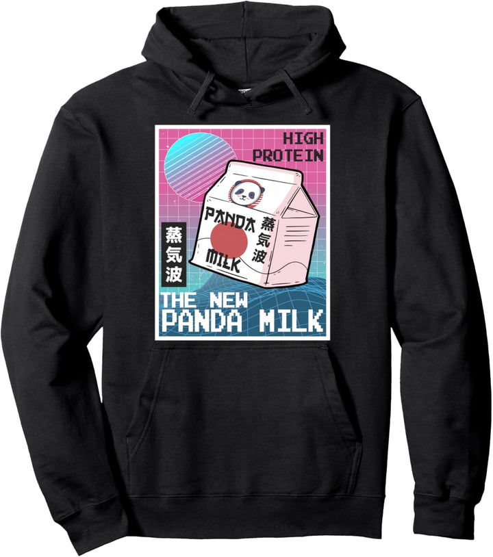 Japanischer Vaporwave ästhetischer 90er Panda Milchkarton Retro 80er Jahre Pullover Hoodie