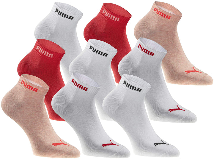 PUMA Quartersocken 18 Paar Pack Statement Edition - Damen und Herren 39-42 White Peach, 39-42 White