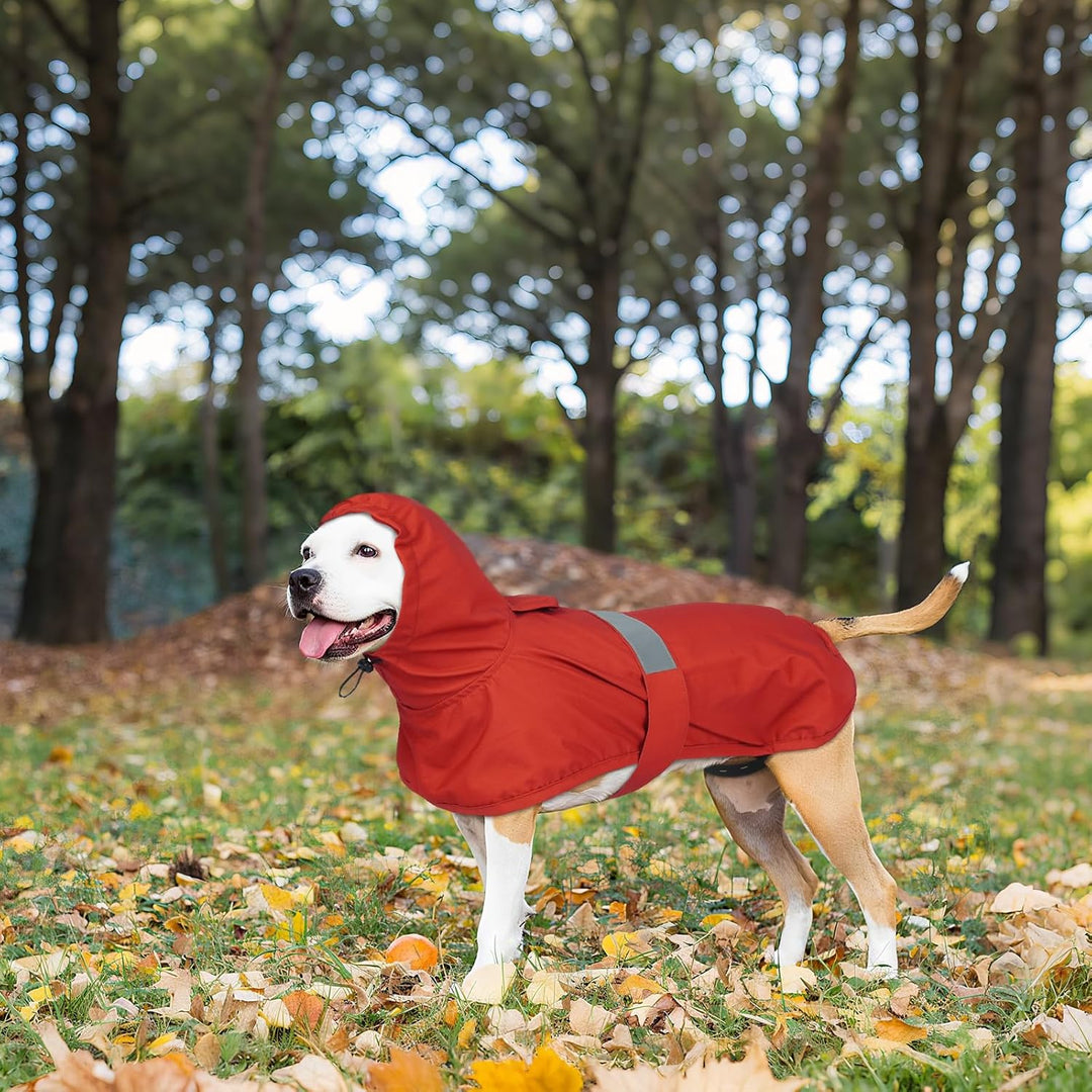 Lelepet Hund Regenmantel, wasserdichte Regenjacke für Mittelgrosse Hunde, Hunderegenmantel mit Refle