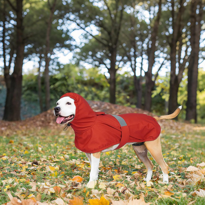 Lelepet Hund Regenmantel, wasserdichte Regenjacke für Mittelgrosse Hunde, Hunderegenmantel mit Refle