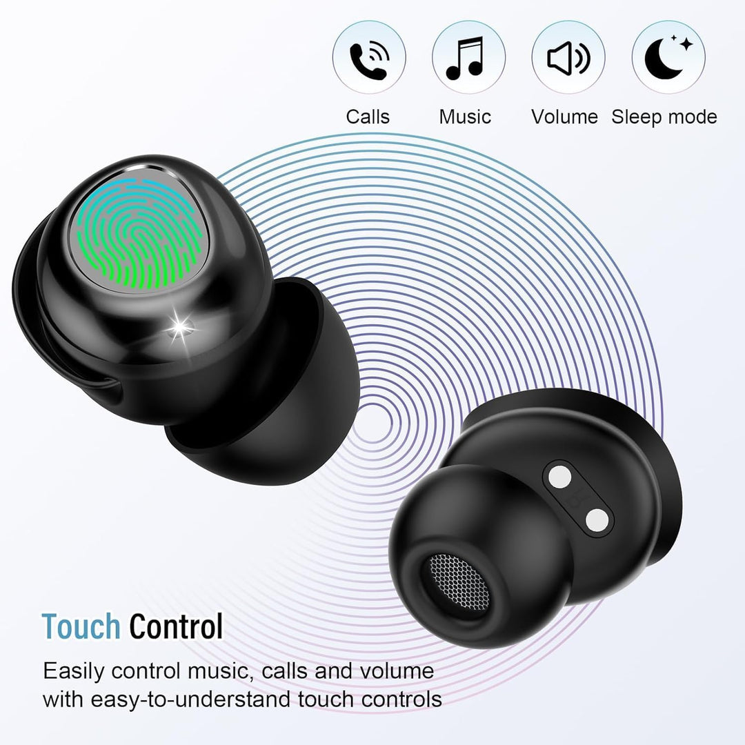 Schlafkopfhörer Bluetooth 5.4, 2026 Mini In Ear Kopfhörer Kabellos für Seitenschläfer, 47Std Spielze