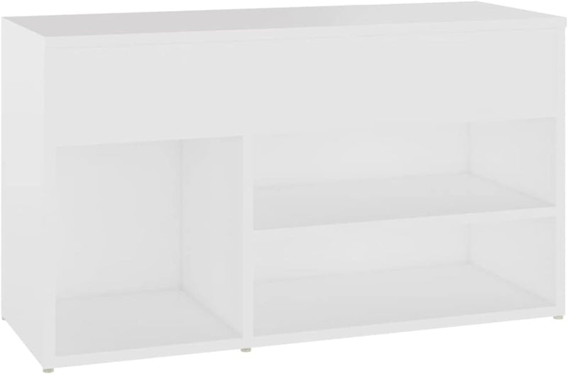 Susany Schuhbank Sitzbank Schuhschrank Schuhablage Schuhaufbewahrung Spanplatte Weiss 80x30x45 cm 80