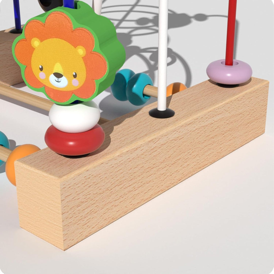 Labyrinthspielzeug aus Perlen – buntes Lernspielzeug mit russischem Bergdesign aus Holz, niedlicher