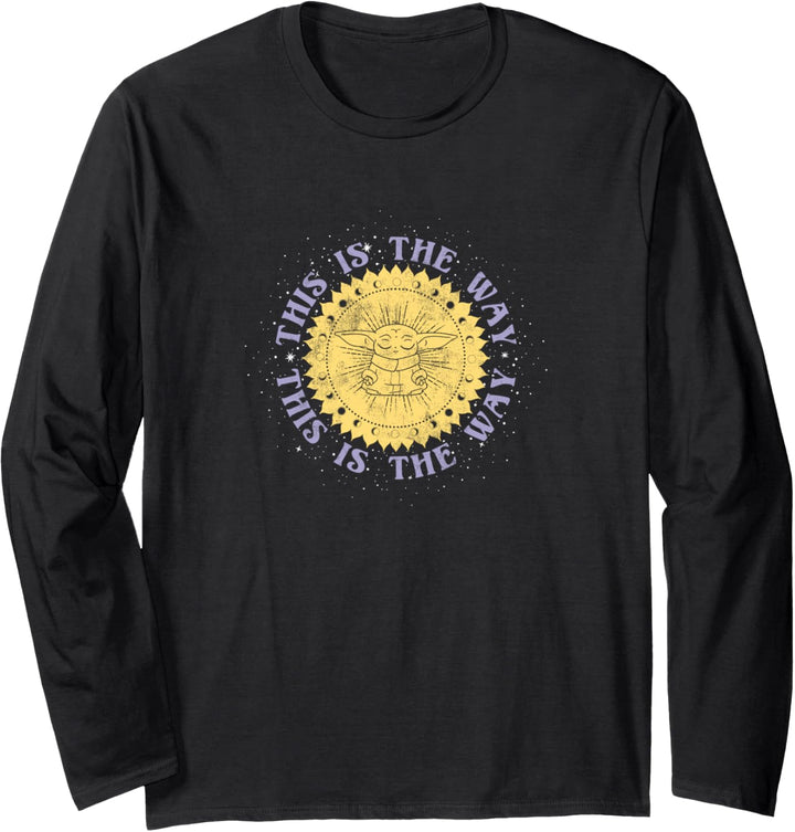 Star Wars Grogu Sunburst This Is The Way Circle Langarmshirt
