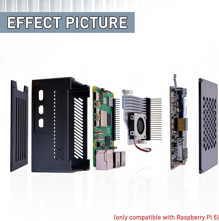 GeeekPi P33 M.2 NVME M-Key PoE+ Hat für Raspberry Pi 5, mit offiziellem Pi 5 Active Cooler und Alumi