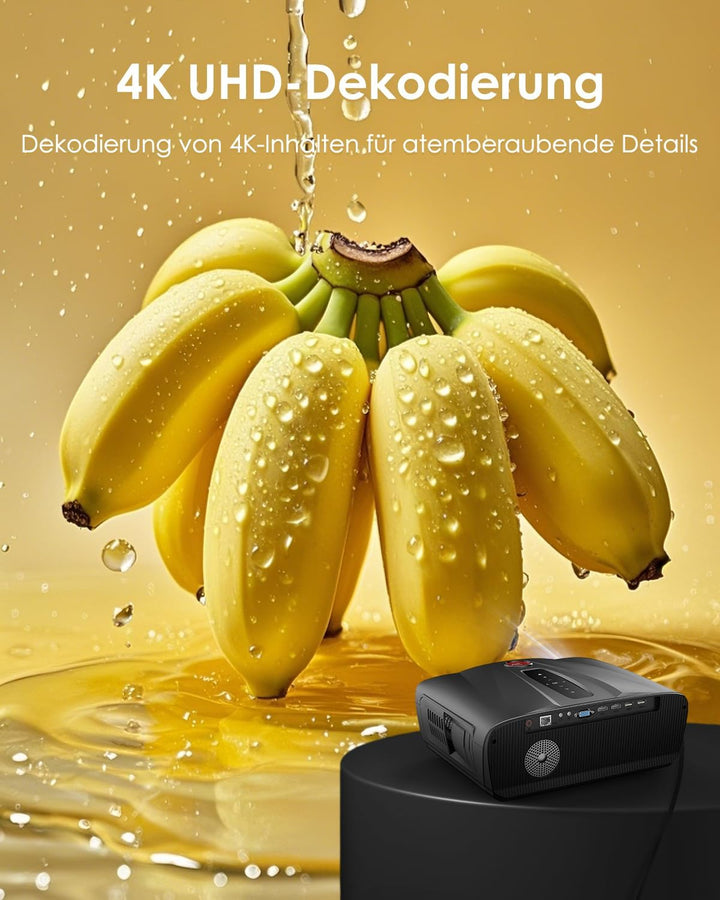 4K Beamer Ultra HD 2300ANSI Tageslicht Projektor Heimkino HDR10 WiFi6 Bluetooth NFC Smart Android Be