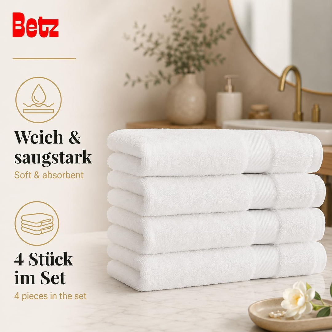Betz 4 Stück Duschtücher Set Palermo Grösse 70x140 cm 100% Baumwolle Badetuch Duschhandtuch Sporthan