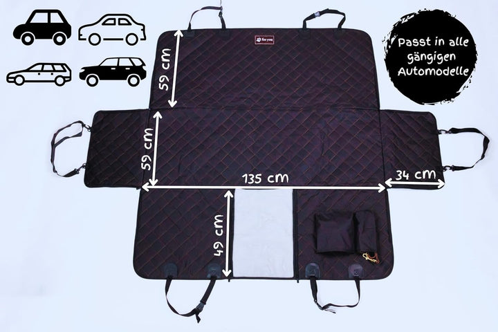 foryou® Hundedecke mit Kühlmatte für Auto Rückbank-Wasserabweisende Autoschondecke für Hunde mit Sei