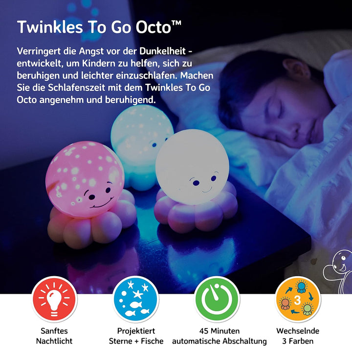 Cloud b Twinkles To Go | Tragbarer Nachtlicht-Projektor für Kinder | Sternenhimmel & Blasenfisch | 3