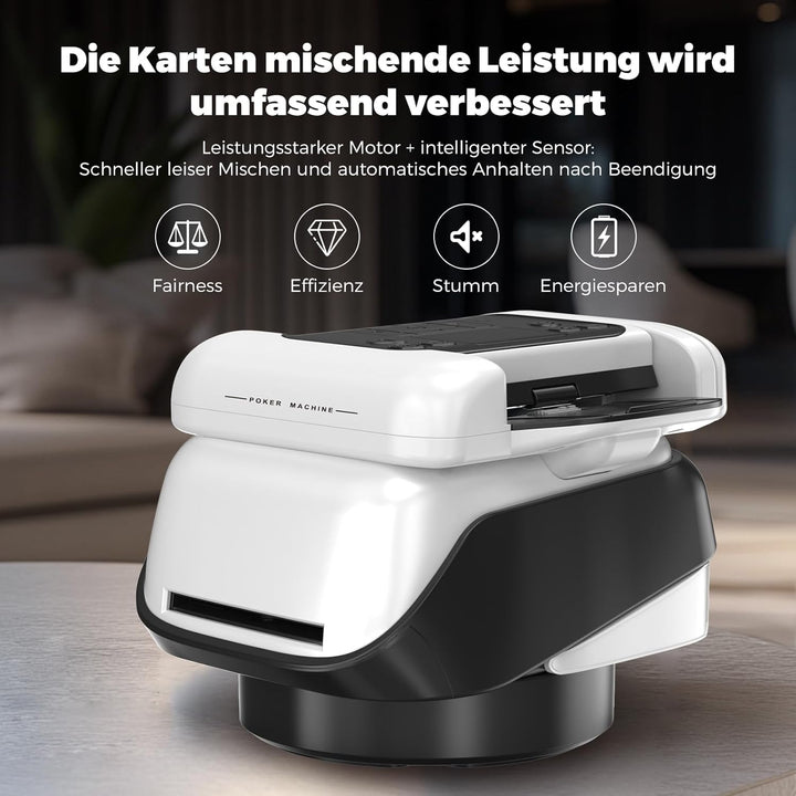 Automatischer Kartengeber & Kartenmischer mit 360° Drehfunktion, anpassbarer Kartenzuteilung für bel