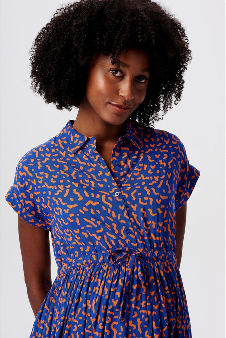 ESPRIT Maternity Damen Dress Woven Nursing Short Sleeve Allover Print Kleid, Electric Blue - 441