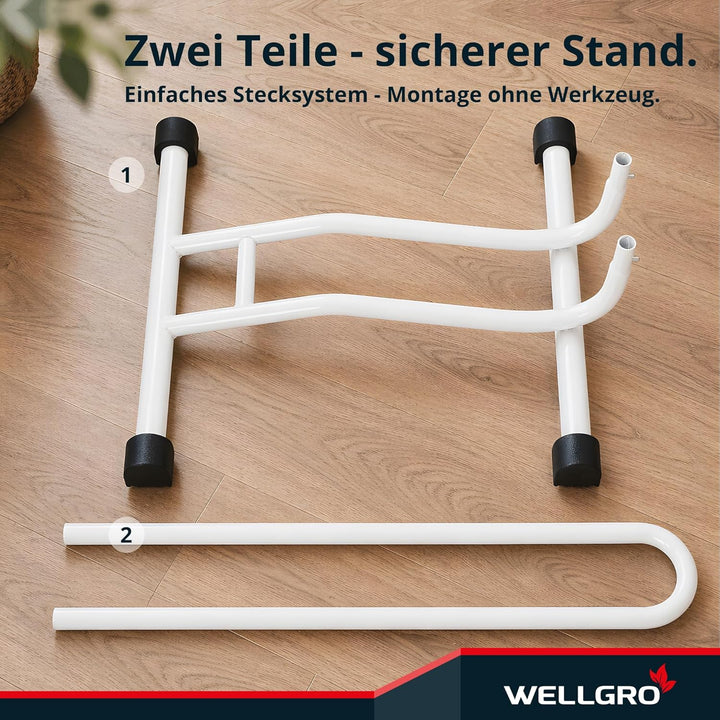 2 x WELLGRO® Fahrradständer - Stahl, sicherer Stand - Farbe weiss