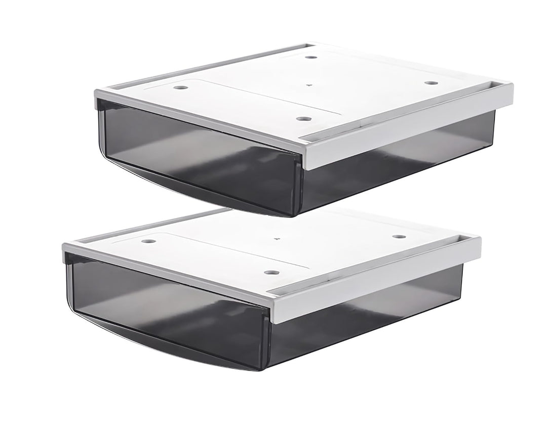 TUKA 2X 1,7L Unterschreibtisch-Schubladen 21x18x5,4cm, Selbstklebende Schubladen, Versteckte Unterba